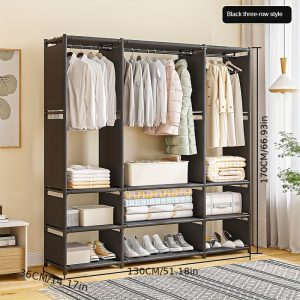 Space-Saving Multi-Tier Metal Coat Rack - Easy Assembly, Perfect for Bedroom & Entryway, Black