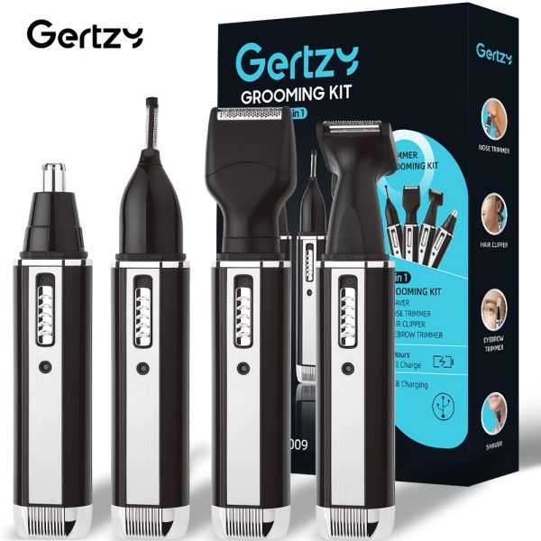 GERTZY 4 In 1 Rechargeable Men's Electric Nose Beard Eyebrows Hair Trimmer Painless Women Trimming Side Burns Eyebrows Beard Hair Clipper Cut Shaver Holiday Gift