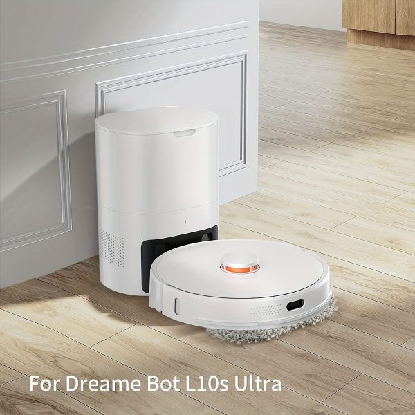 Robot Vacuum Cleaner Mop Cloths Holder Compatible with Dreame L10s Ultra / L10 Prime / for Xiaomi Robot Vacuum X20+ / X20 Plus X10+ / X10 Plus / S10+ / S10 Plus Robot Vacuum Cleaner Includes 2 Mop Holders and 8 Mops