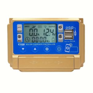 Y&H MPPT 30A Solar Charger Controller 12V/24V with LCD Display, Dual USB, APP Communication, Adjustable Charging Voltage, for Lead Acid, Gel, FLD, Lithium Batteries - Hardwired Room Electric Power Supply