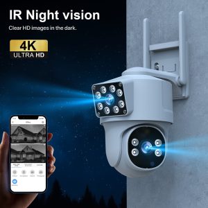 4K WiFi Security Camera with Dual Audio, HD Night Vision, Motion Detection, Auto-Tracking, Indoor/Outdoor Use - Ideal Home Surveillance Gift for Families and Friends