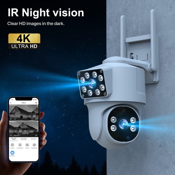 4K WiFi Security Camera with Dual Audio, HD Night Vision, Motion Detection, Auto-Tracking, Indoor/Outdoor Use - Ideal Home Surveillance Gift for Families and Friends