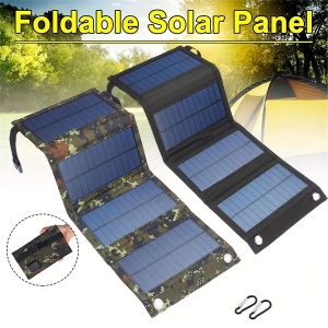 1pc Solar Panels Portable Foldable Dual 5V USB Solar Panel Charger Power Bank For Phone Battery