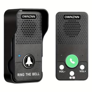 OWNZNN Wireless Doorbell System with 2.4G/3G/4G/5G Function, 1000mAh Rechargeable Lithium Battery, Wall Mount, 8 Adjustable Volume Levels, 4 Ring Tones, LED Indicators, 2404-2480MHz Frequency, No Video Capture Resolution, Button Control, Multi-Room Audio, ≤36V Operating Voltage