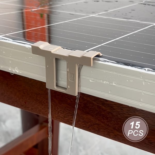 Topenergy 15pcs Solar Panel Drainage Clips - Durable ASA Material, Enhances Water Management & Energy Efficiency, Easy Install for Residential & Commercial Systems
