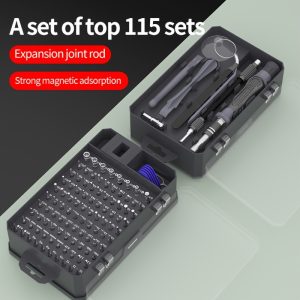 115-In-1 Screwdriver Set with Strong Magnetism And High Hardness, Multifunctional Tools for Disassembly, Including Specialty Screwdrivers for Precision Repairs, Suitable for Cleaning And Dusting Laptops And Mobile Phones.