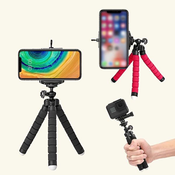1pc of Sponge Octopus Tripod, a Universal Lazy Phone Holder That Is Portable, Suitable for Desktop Live Streaming And Photography with a Multifunctional Tripod And Phone Clamp.