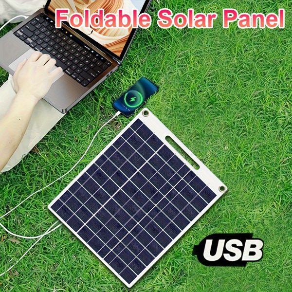 1pc Portable Foldable Solar Charging Panel - USB Powered, Ideal for Outdoor Travel & Camping, Perfect for Charging Phones, Power Banks, Flashlights, and Fans, Solar Phone Charger