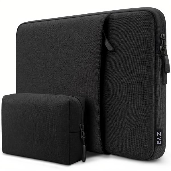 TECOOL Waterproof Laptop Sleeve Case - Fits for MacBook Air/Pro 13/14, 15, 16 M1/M2 (2012-2023), Lenovo ThinkBook, Huawei Matebook D, HP, Dell, ASUS Acer Chromebooks - Black with Accessory Pocket