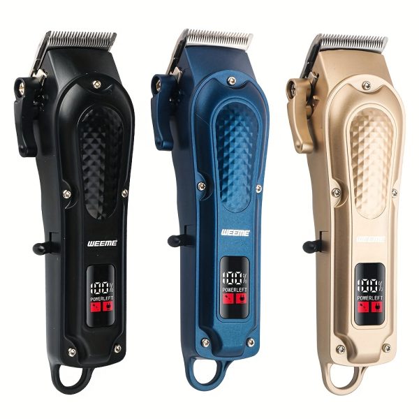Weeme Cordless Electric Hair Clipper, USB Rechargeable, LCD Display, 36V Power Motor, 1500mAh Battery, 3 Colors, Professional Hair Trimmer for Home Use