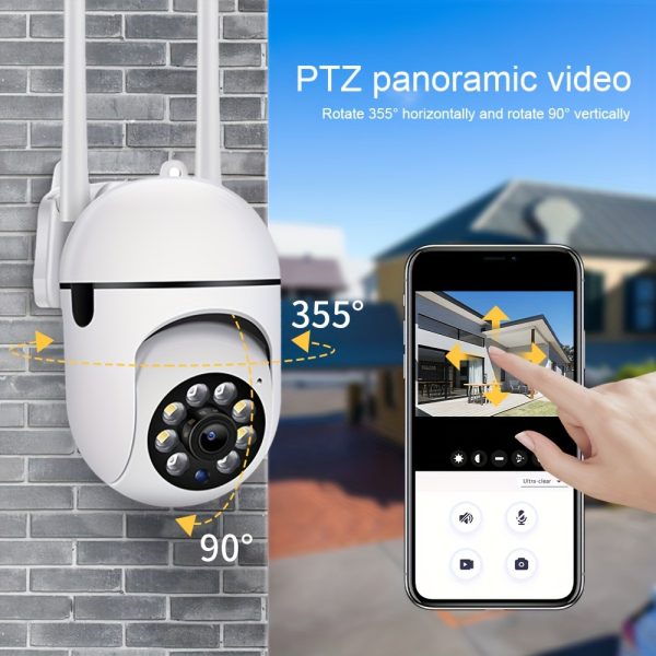 Wireless HD WiFi Security Camera - Ultra-Clear 1080P Night Vision, 355° Intercom, AI Motion Detection, Dual Audio, Indoor/Outdoor Home Surveillance System with USB Power, Wireless Security Camera