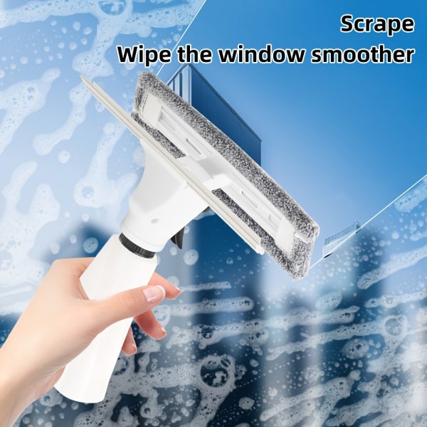 3-in-1 Glass Cleaning Brush Set - Multifunctional Window and Mirror Cleaner, with Scraper, Wiper and Sprayer - Suitable for Bathrooms, Tiles and Home Decor