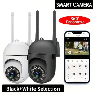 WIFI Surveillance Camera, Indoor and Outdoor Remote Night Vision Camera, 355 Degree Intercom Home Security Camera, 2.4G Home Security System, AI Motion Detection, Two-way Audio, Color Night Vision, Home Monitoring Security System, with 32GB Memory Card