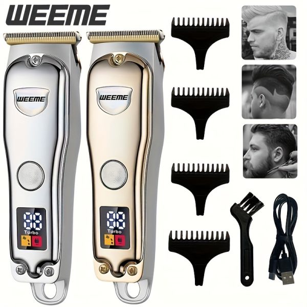 Electric Hair Clipper USB Rechargeable Cordless Professional Electric Clipper Universal Household Hair Clipper For Men Light Head Pusher Edge Trimmer Engraving Clipper Shaver