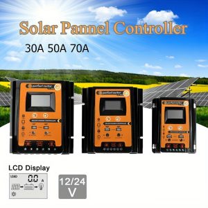 1pc, 30/50/70A MPPT Solar Charge Controller 12/24V Panel Battery Regulator Dual USB Energy Controllers