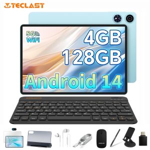 Teclast P50 Case 11-inch Tablet PC, Unisoc T606 Octa-Core G57 GPU, 4GB+8GB Extension RAM 128GB Storage Android 14 WiFi tablet, 7000mAh Battery Type-C charging 8MP Camera, 2in1 Tablets with Keyboard, Case, Headphones,adapter