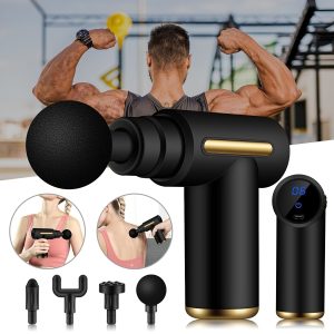 High Frequency Massage Gun Mini LCD 6 Speeds Fascia Gun Muscle Massager Relaxation Body Relax Fitness