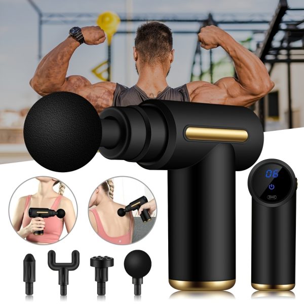 High Frequency Massage Gun Mini LCD 6 Speeds Fascia Gun Muscle Massager Relaxation Body Relax Fitness