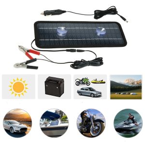1 Set, Monocrystalline Solar Panel Charger DC Output 18V 12V with Car Cigarette Lighter Plug Battery Charging Alligator Clip Cable