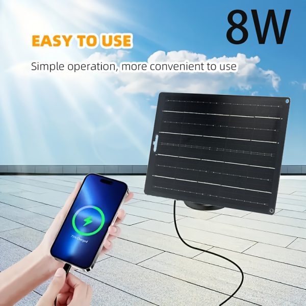 8W Portable Solar Charging Panel with Dual USB Buckles - Flexible Outdoor Power Bank for Hiking & Camping Emergency Charging