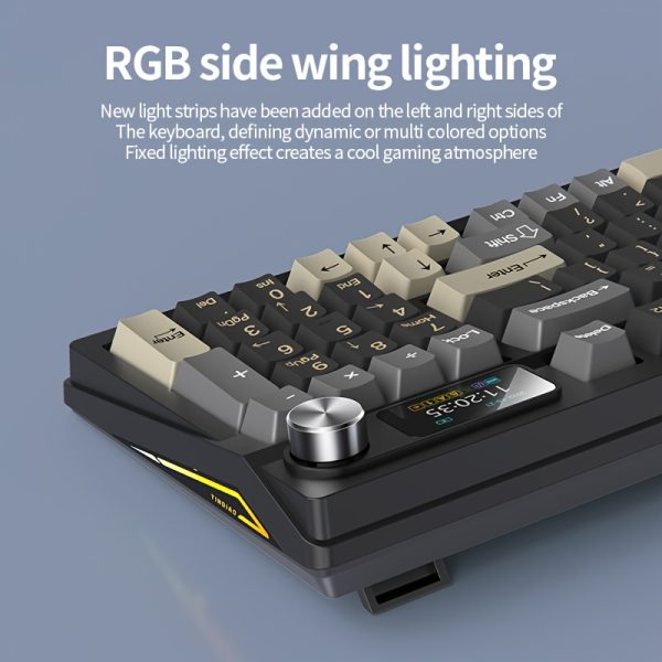 YINDIAO Mechanical Gaming Keyboard with RGB Backlight, Hot-Swappable Full Keys, Wireless Wireless 3-Mode Connectivity