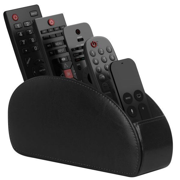 1pc Remote Control Holder with 5 Compartments - Faux Leather Desktop Storage Remote Control Box, Suitable for TV, DVD, Blu-ray, Media Player and Heater Controller, Desktop and Drawer Organizer - for Home Storage