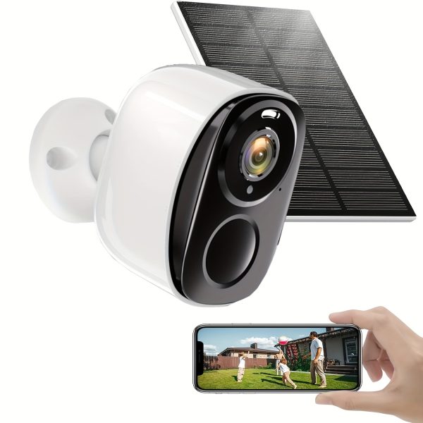 3MP FHD Solar-Powered Wireless Security Camera, Outdoor WiFi Home CCTV Bullet Camera, Spotlight, PIR Motion Detection, 2-Way Audio, Night Vision, Security Cameras Wireless Outdoor -2K Battery Powered WiFi Surveillance Indoor Camera for Home Security Al Motion Alert with Siren Spotlight Color Night Vision, cloud (3 days of free cloud storage)/SD Storage