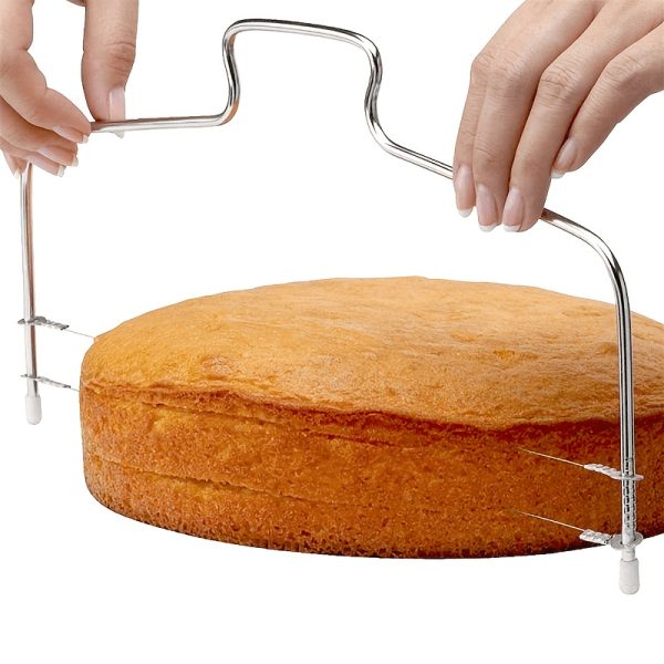 1pc Stainless Steel Adjustable Cake Slicer - Durable, Essential Baking Tool for Perfect Cakes at Home, Single Line Design for Smooth Slicing