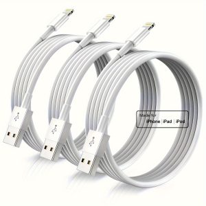 3pcs/1pc for iPhone charger cable lightning data cable, original [3-piece 6-foot] MFi certified USB A charging cable suitable for iPhone 13 12 11 Mini Pro XR Xs Max X SE 8 7 6 Plus iPad iPod AirPods - White