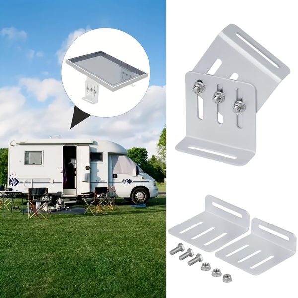 1 Pair Solar Panel L-Bracket Mounts, RV Photovoltaic Brackets for Yacht, Outdoor Solar Power System, No Electricity/Battery Needed, Durable Metal Construction