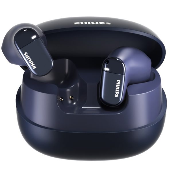 Philips True Wireless Earbuds with Active Noise Cancellation, HiFi Sound, Touch Control, Sweat-Resistant, Semi-Open-Back Design, Condenser Mic, Type-C Charging Case, 400mAh Lithium Polymer Battery, Compatible with iOS & Android - TAT2169