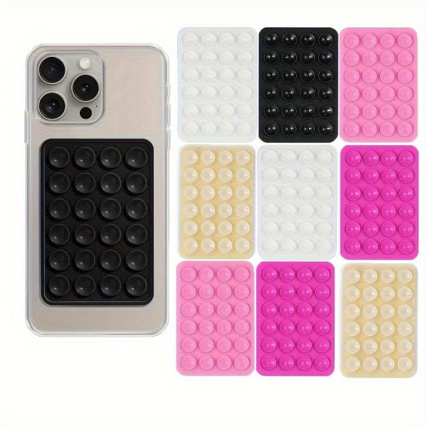 3pcs Silicone 24-hole Suction Cup Portable Mobile Phone Holder Suitable for Various Scenes Mobile Phone Shell Handheld Mobile Phone Accessories Holder Anti-slip Non-adhesive Holder - Suitable for Video, Selfie