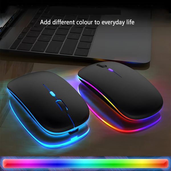 1pc BalanceFit Wireless Mouse, Dual Mode Rechargeable Optical Mouse, Ergonomic Design, Comfortable Grip, Slim Curved Shape, with Low Power Consumption, for Windows 10, with USB Charging, No Charger Included