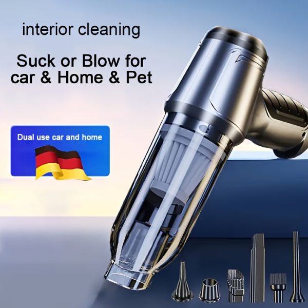 High-Efficiency Mini Handheld Vacuum Cleaner, Portable & Wireless, USB Rechargeable - Dual Use for Car Interior, Home & Pet Hair Cleaning, ABS Material, ≤36V Operating Voltage - Grey/Green