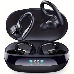 LIFEBEE Wireless Running Earbuds with Earhooks, Noise Cancelling Headphones for Sports, Dual-LED Display, Pure Bass Sound, Built-in Microphone