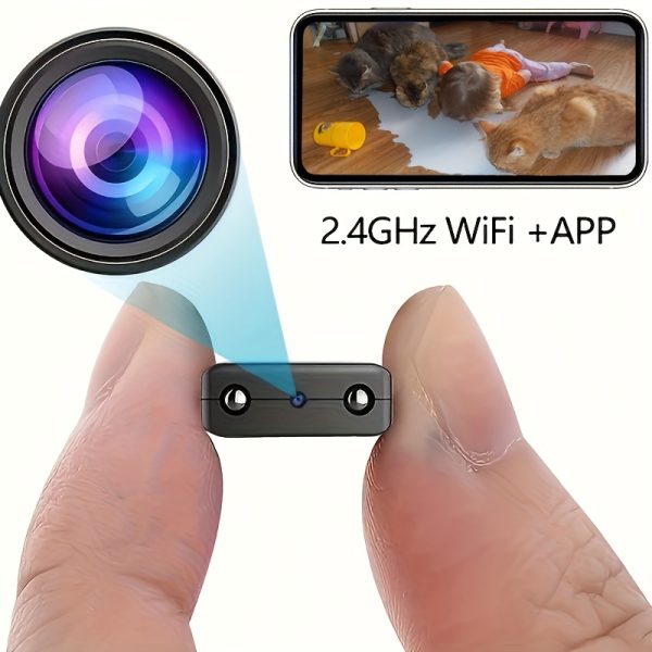 2.4G WiFi Mini Security Camera with Night Vision, USB-Powered Wired Nanny Cam for Live Streaming & Remote Viewing via iOS & Android Apps, Compact Design for Home Security, Pet Monitoring, and App Reviews (No Battery Included), Remote Surveillance | Clipon Device | Durable Abs Resin