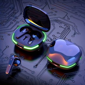 [Futuristic Appeal] Sleek Heart-Shaped Wireless Earbuds with LED Display, Touch Control - Wireless In-Ear Headphones for iOS/Android, Ideal for Sports, Gaming & Calls, USB-C Charging Case Included, Tech Accessory|LED Display Earbuds|Usbtypec Charging