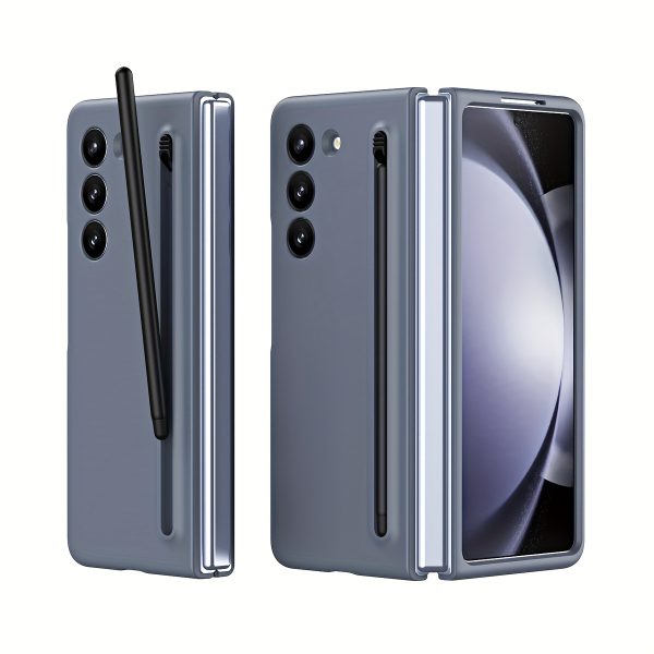 for Samsung Galaxy Z Fold 6 5 4 3 Mobile Phone Protective Case Skin-like Solid Color Case Samsung Z Fold6 Fold5 Fold4 Fold3 Candy Color Hard Shell PC with Pen High-end Simple Protective Case