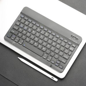 Compact Wireless Keyboard for iPad, iPhone, Samsung - Ultra-Thin, Rechargeable, Portable Wireless Design with Type-C Charging, QWERTY & Numeric Keypad, Multi-Language Support