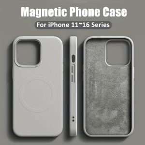Luxury Marked Magnetic Wireless Charging Mobile Phone Case for iPhone 16 15 14 13 12 11 Pro Max Plush Protective Mobile Phone Case for iPhone 16 15 14 Plus Mobile Accessories Simple Colorful Mobile Phone Cover Suitable for Men and Women