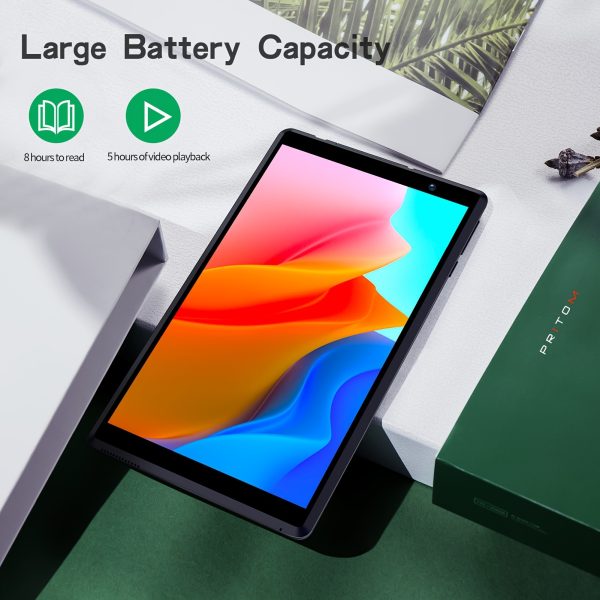 PRITOM 8-Inch Android 13 Tablet, 4GB RAM (2GB+2GB Expandable), 64GB Storage + 1TB Support, 5000mAh Battery, Quad-Core Processor, HD IPS Screen, Dual Cameras, Wi-Fi Connectivity, Type-C Charging, Stereo Speakers, PC Material, 2024 Model