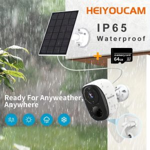 HEIYOUCAM 2K Solar Security Camera - Outdoor with Spotlight & Siren, AI Detection, Rechargeable Battery, 365-Day Life, 3MP Color Night Vision, 2-Way Audio, WiFi,, Cloud/TF Card Storage