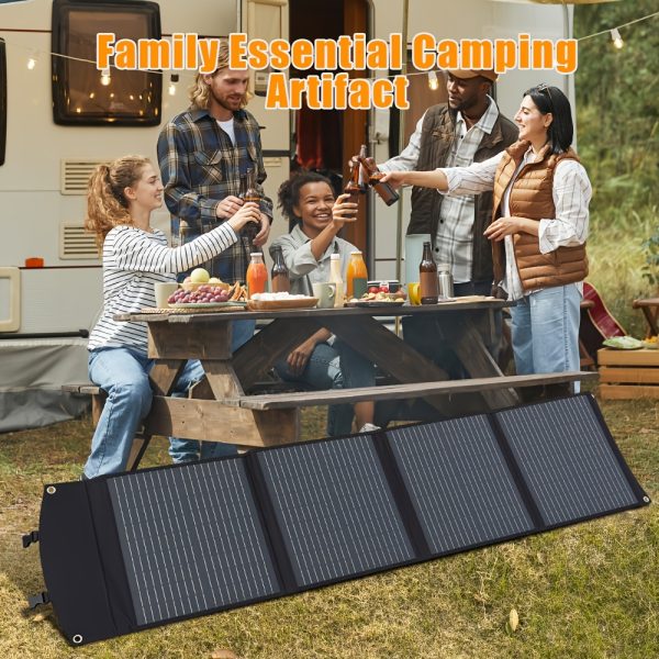 1pc 150W foldable solar panel, portable solar charger, outdoor portable solar folding bag DC energy storage battery charging fast charging mobile phone tablet foldable solar charger