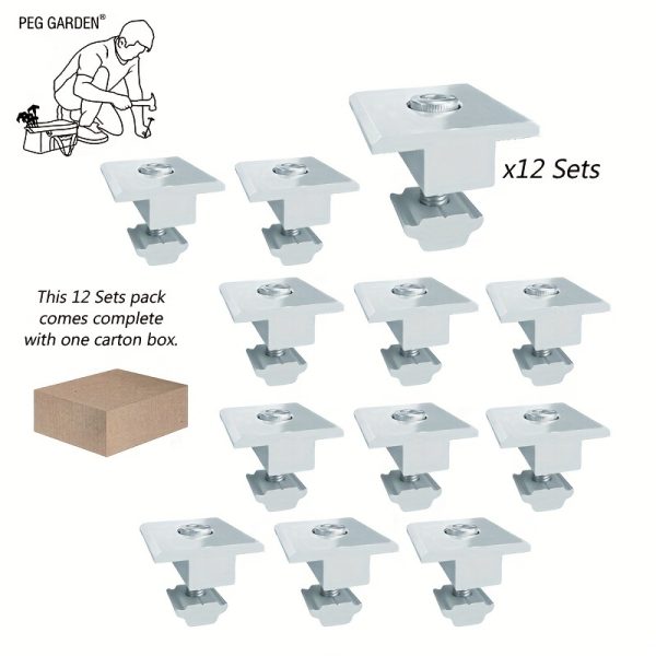 6/12 Sets Pack Solar Panels Centre Clamps, Aluminium T-Shaped Mid Clamps Including Screws M8, Solar Panel Mounting Brackets Accessories for Metal Roof, Tin Roof, Flat Roof, Sheet Roof, Suitable for thichness of panel 30mm/1.18inch And 35mm/1.38inch
