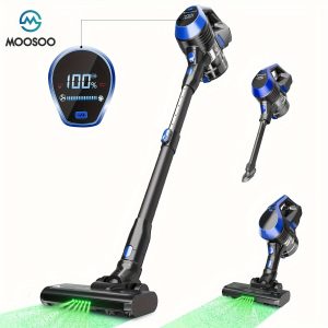 MOOSOO Cordless Vacuum With LED Display, 6 In 1 Lightweight Stick Vacuum Cleaner With High Suction For Carpet, Hard Floor, Pet Hair, XC1