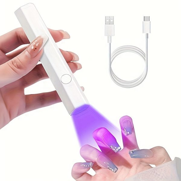 NIJ Portable UV LED Nail Lamp - Handheld Mini Gel Nail Dryer, USB Rechargeable with 100mAh Battery for Fast Curing