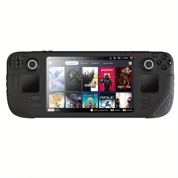 IINE Protective Case 9 In 1 Full Protection Soft Silicone Material Shockproof Case For Steam Deck Silicone Cover Case Silicone Protective Shell Skin Full Protect With Silinoce Thumb Caps, Dual Tempered Glass Screen Protective, Trackpad Sticker