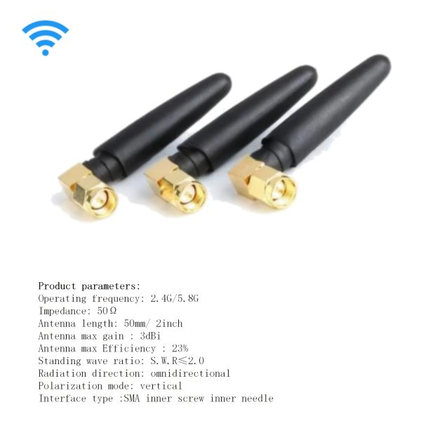 Dual-band WiFi 2.4GHz 5GHz 5.8GHz 3G 3dBi MIMO RP-SMA Male Antenna 2pcs Indoor Antenna WiFi Router Wireless Network Card USB Adapter Security IP Camera Video Surveillance