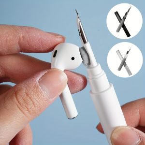 Durable ABS Wireless Earbud Cleaning Pen with Precision Brush - Ideal for Earphones, Keyboards & More, Includes Replacement Tips, Earbuds Wireless