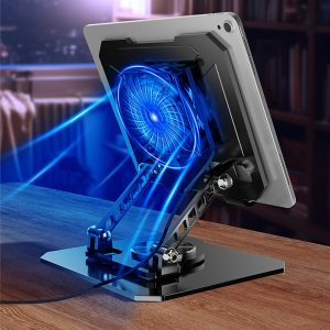 Cooling Tablet Stand Foldable Swivel Tablet Stand With Radiator For Watching Dramas/Office/Entertainment